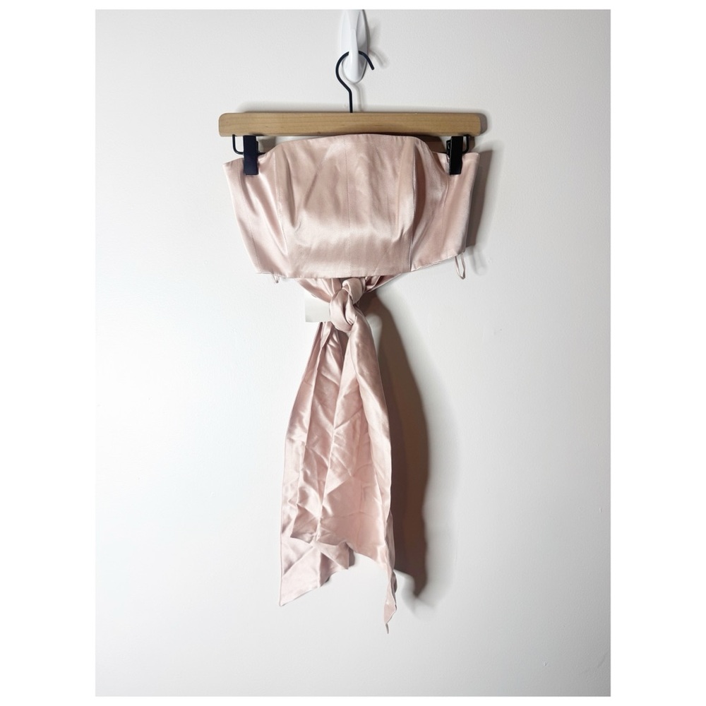 NWT Francesca Miranda Silk Bralette crop Top Bandeau Blush Pink size 6